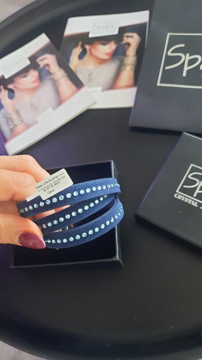 Bransoletka z kryształkami Swarovskiego Spark! Nowa! Prezent niebieska