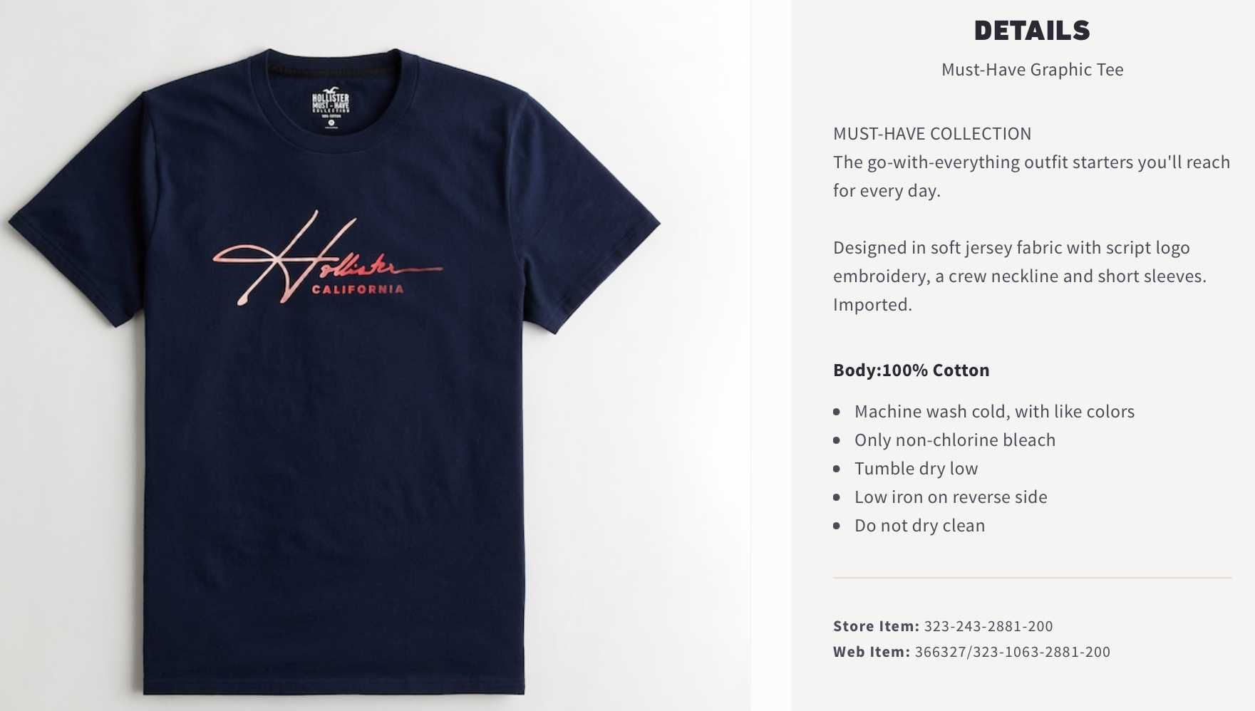 T-shirt Hollister Co. Must-Have Graphic Tee size M