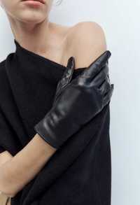 Кожаные перчатки женские "ZARA"