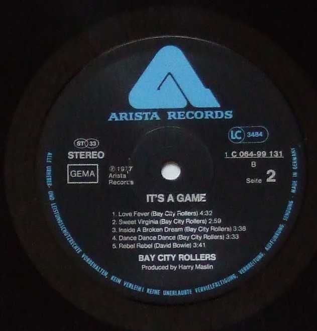 Bay City Rollers – It's A Game, GER, EX, LP