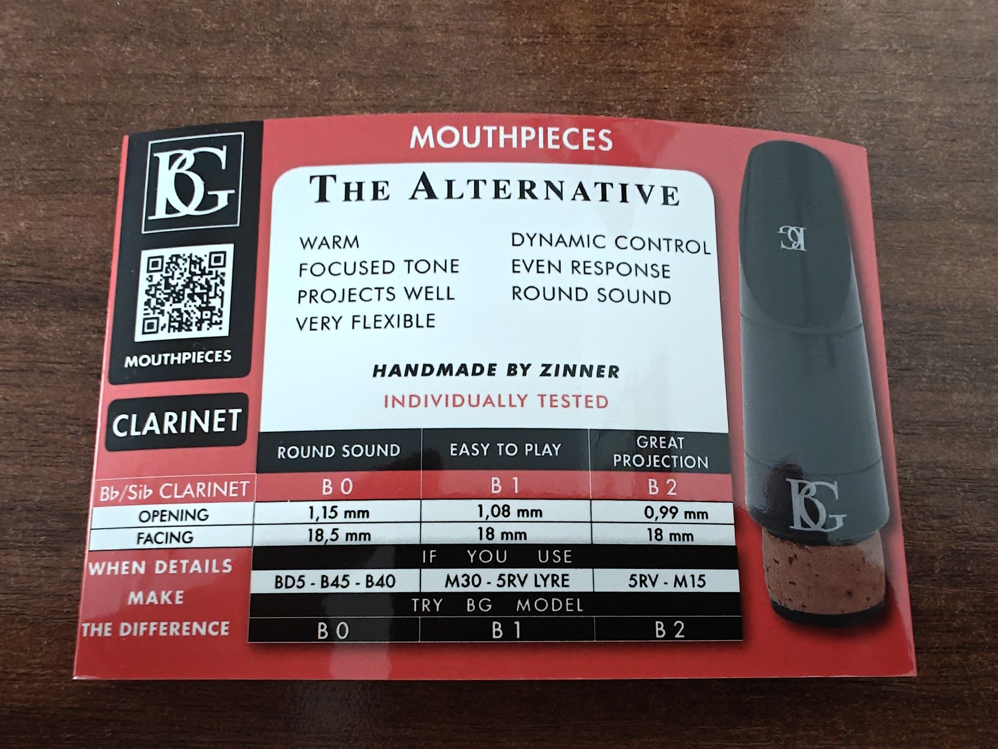 ustnik do klarnetu BG B0 - Zinner handcrafted