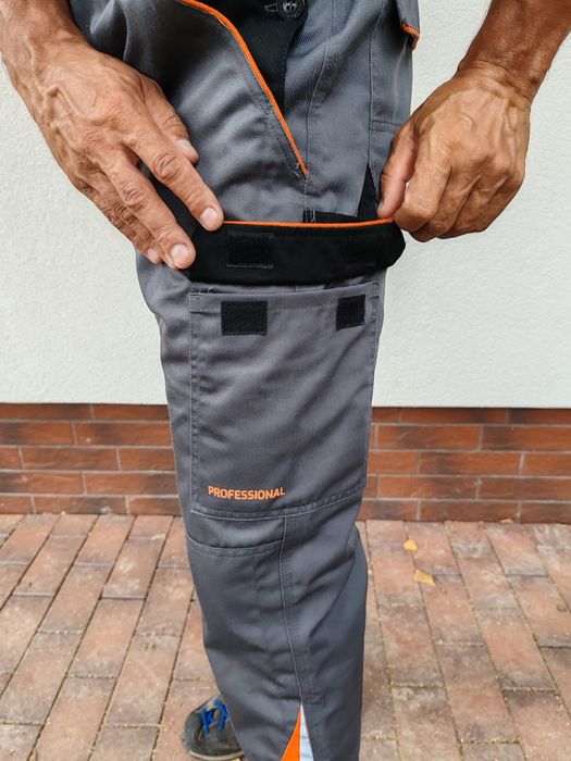 Nowe spodnie ogrodniczki Professional Grey rozm 50 177/88cm.