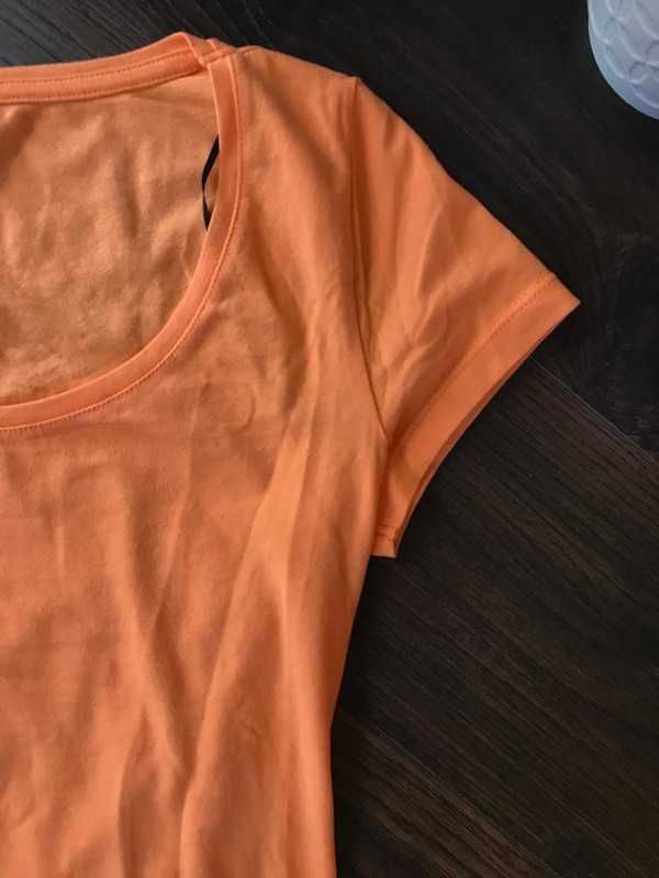 Pomarańczowy T-shirt H&M Basic - rozmiar S/36