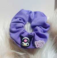 piękna stylowa fioletowa gumka do włosów Kuromi Sanrio Kawaii