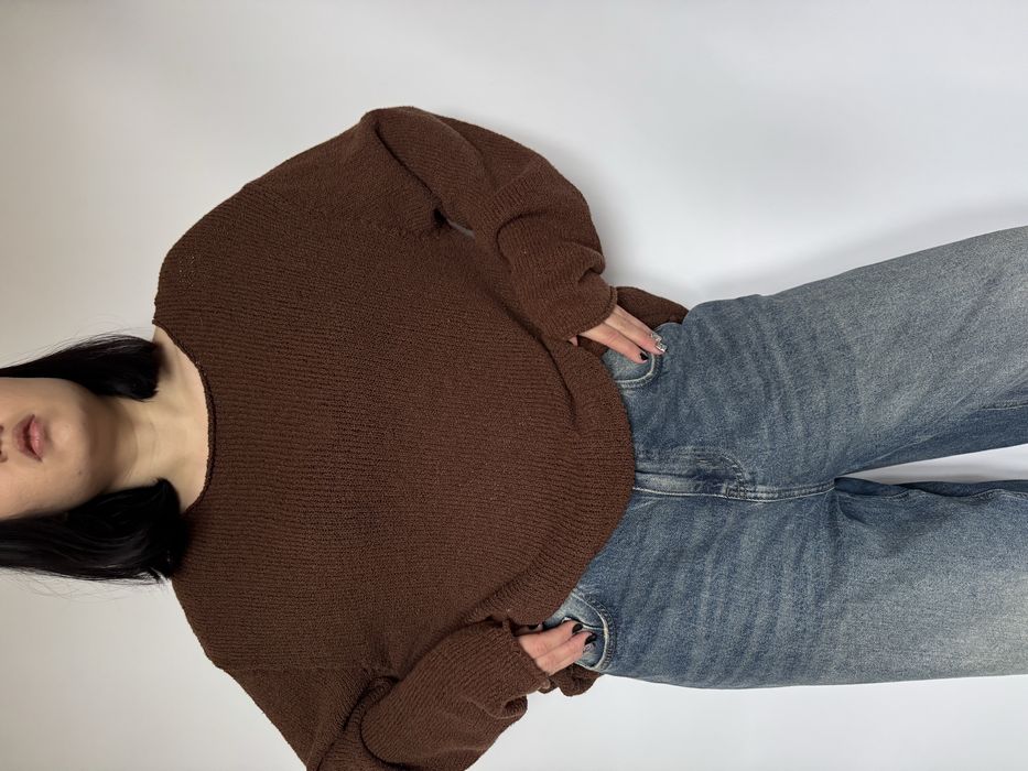 Вʼязаний шоколадний джемпер светр