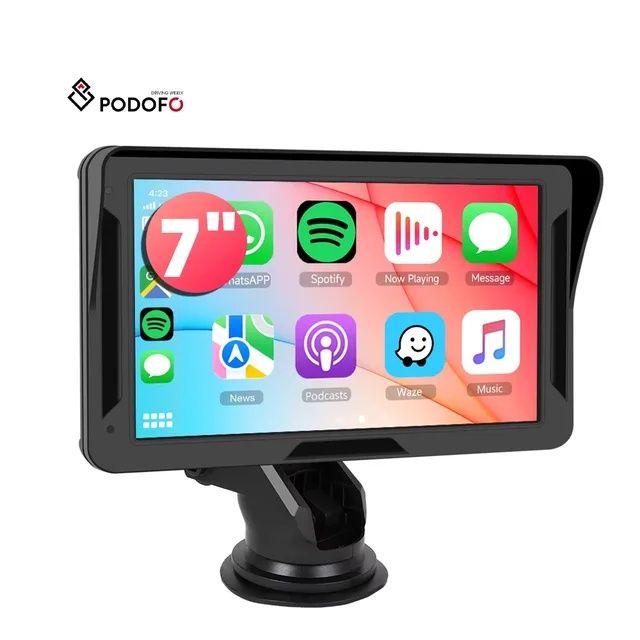 Monitor portátil Carplay e Android Auto wireless 7 polegadas FM BT