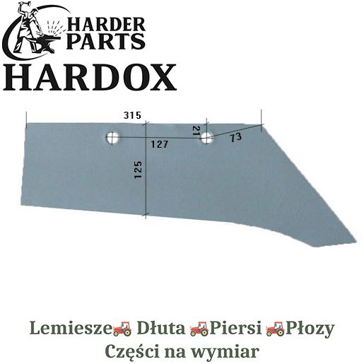 Lemiesz Krone HARDOX 929015/P KG8 części do pługa 2X lepsze niż Borowe