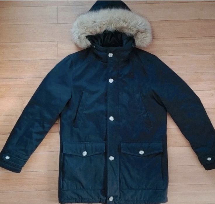 Kurtka męska, Parka z futerkowym sztucznym korzuszkiem, MRF r. S