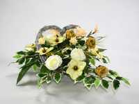 STROIK kremowy Wiązanka nagrobna sztuczne kwiaty na grób