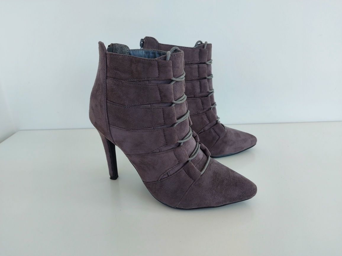 Buty botki damskie szare w rozmiarze 36