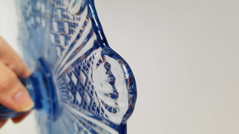 Patera / tortownica 320 (Wachlarze), Ząbkowice, kolorowe szkło PRL