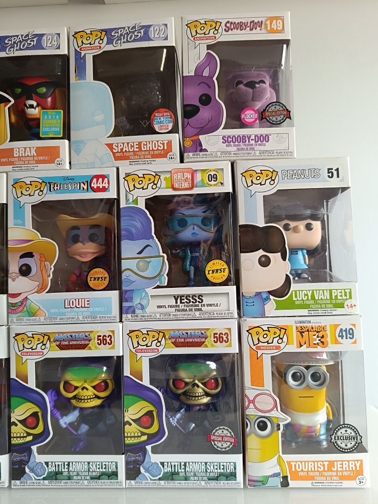 Funko pop Minion, Masters of the universe, space ghost, Disney, scooby