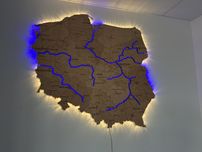 Drewniana mapa Polski z podświetleniem LED