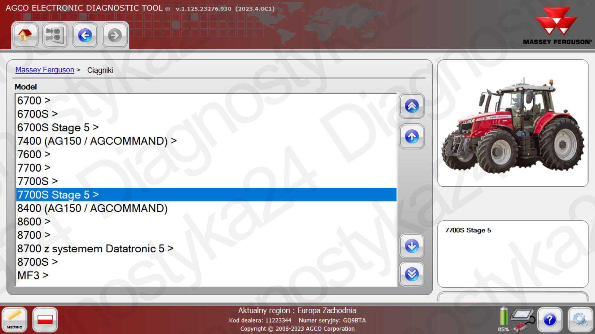 Najnowsza Wersja AGCO Electronic Diagnostic Tool 2023.10 PL Wersja