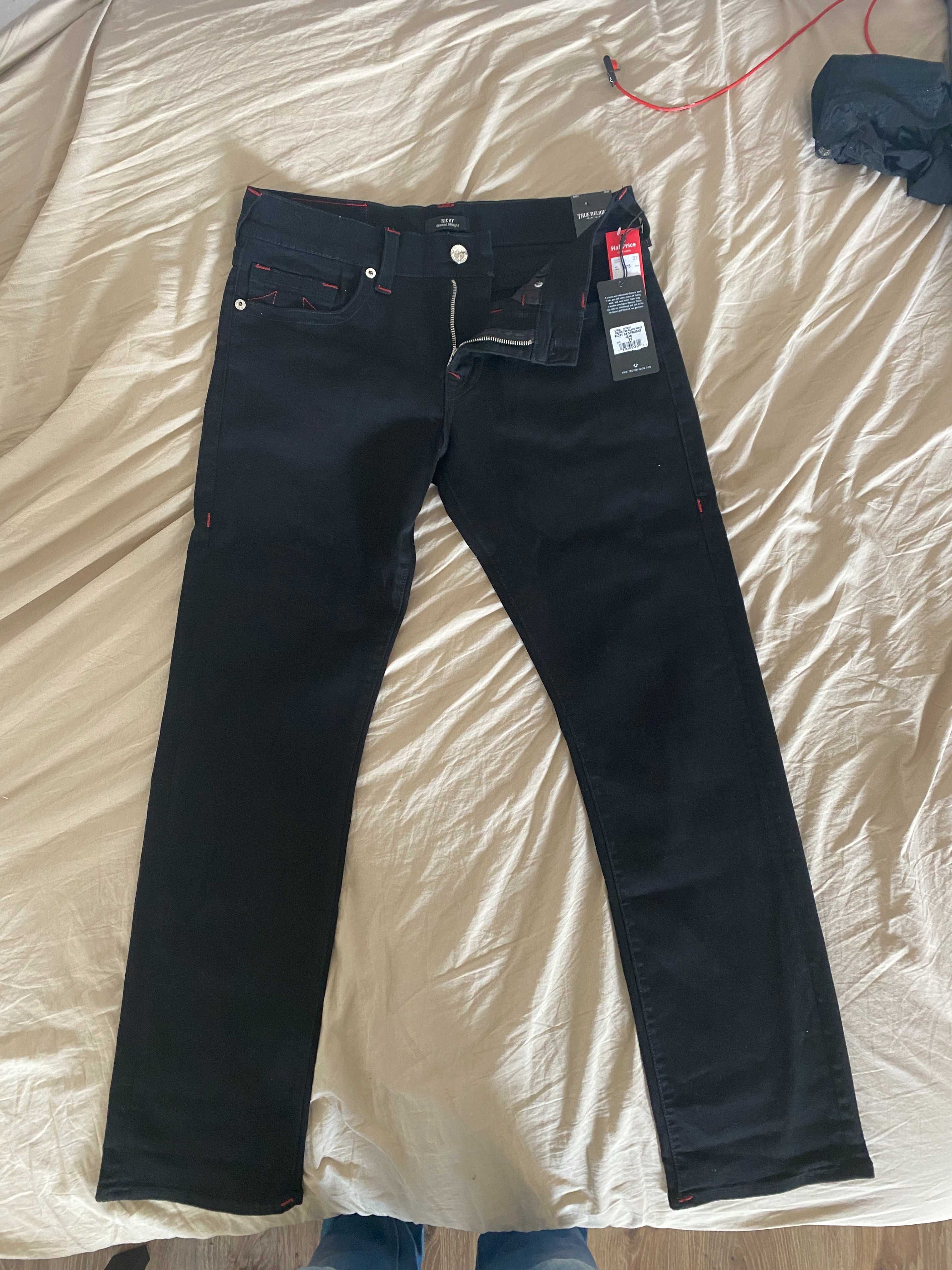 Spodnie jeans czarne męskie stretch True Religion