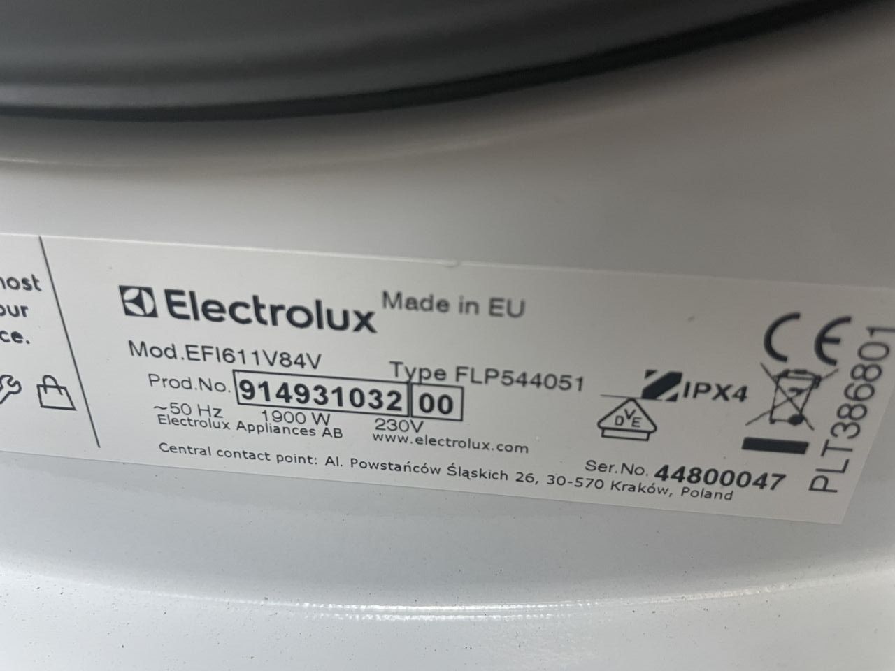 Стиральна, пральна машина Electrolux EFI611V84V ( А200601 ) на 8 кг.