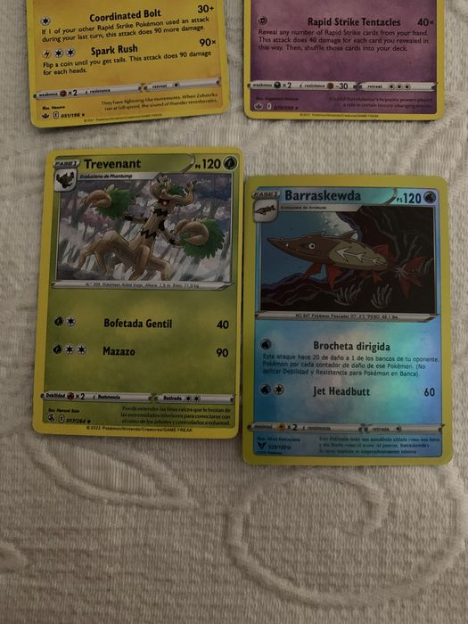 6 cartas de pokémon