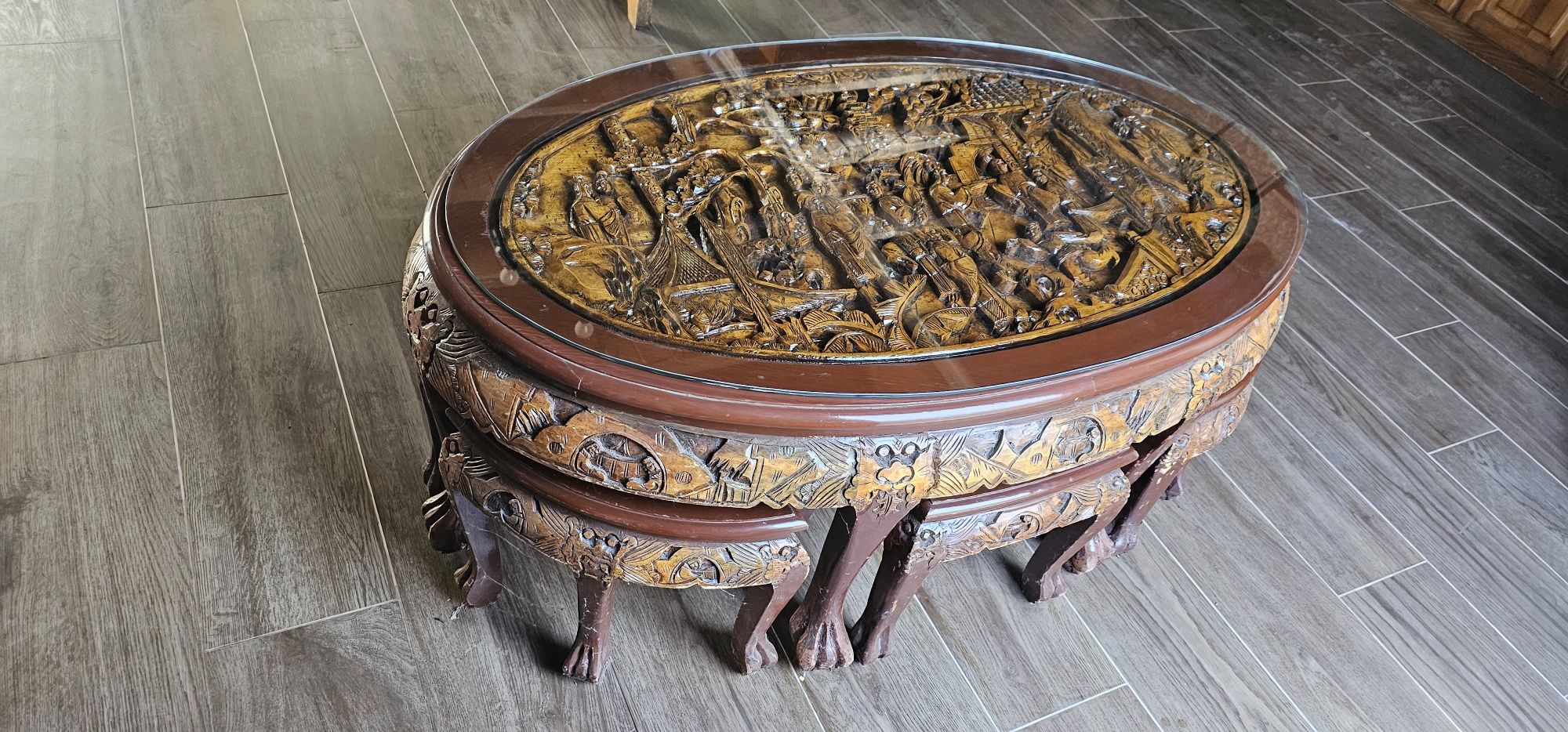 Mesa de centro, escultura com origem Chinesa