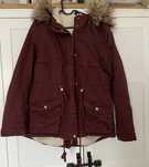 Zimowa ocieplana kurtka parka bordowa h&m 40 L