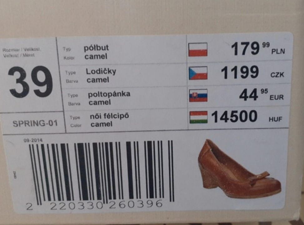 Półbuty/czółenka/ rozmiar 39