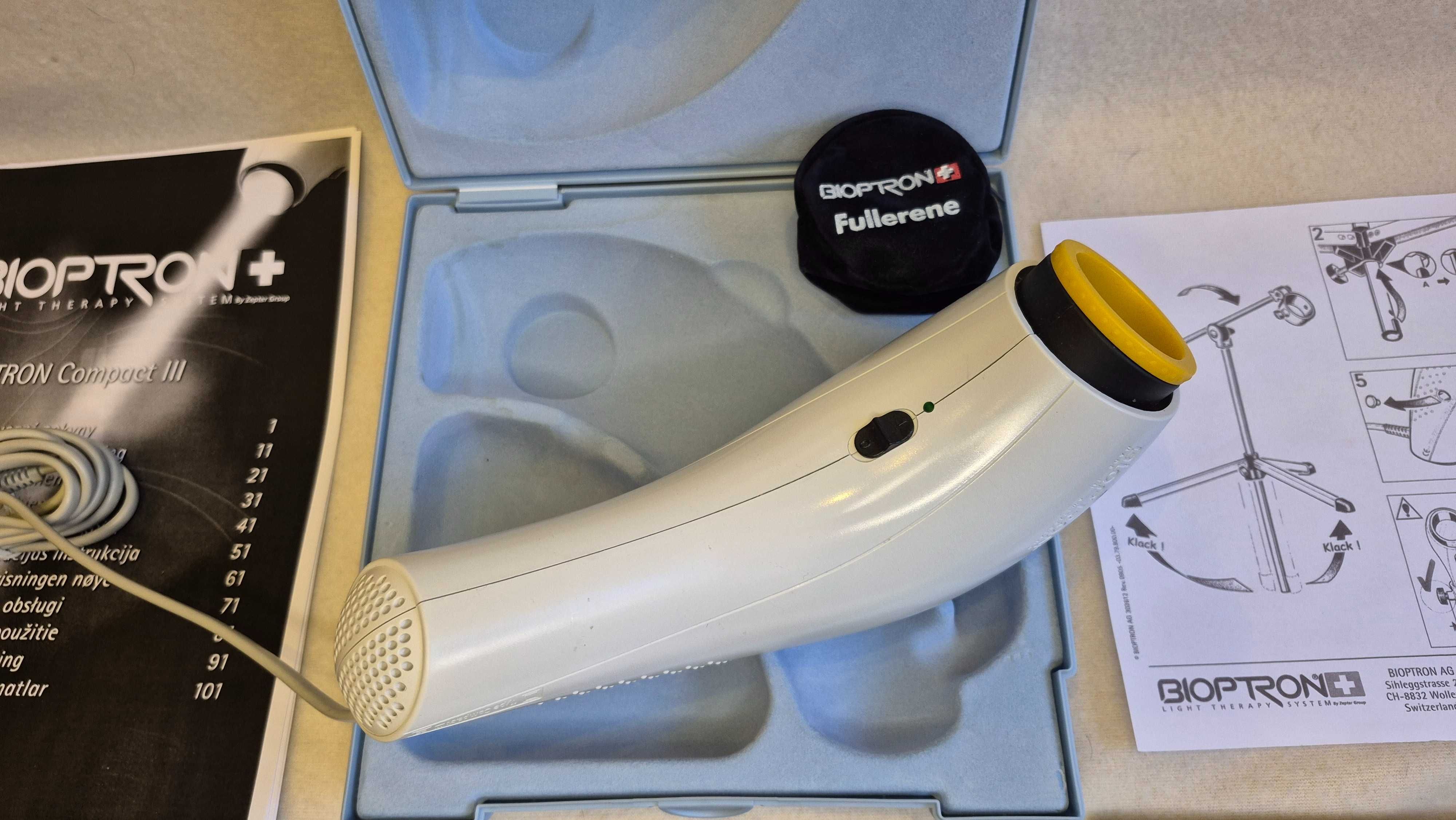 Lampa Bioptron Compact III Filtr Fulerenowy Statyw Zepter