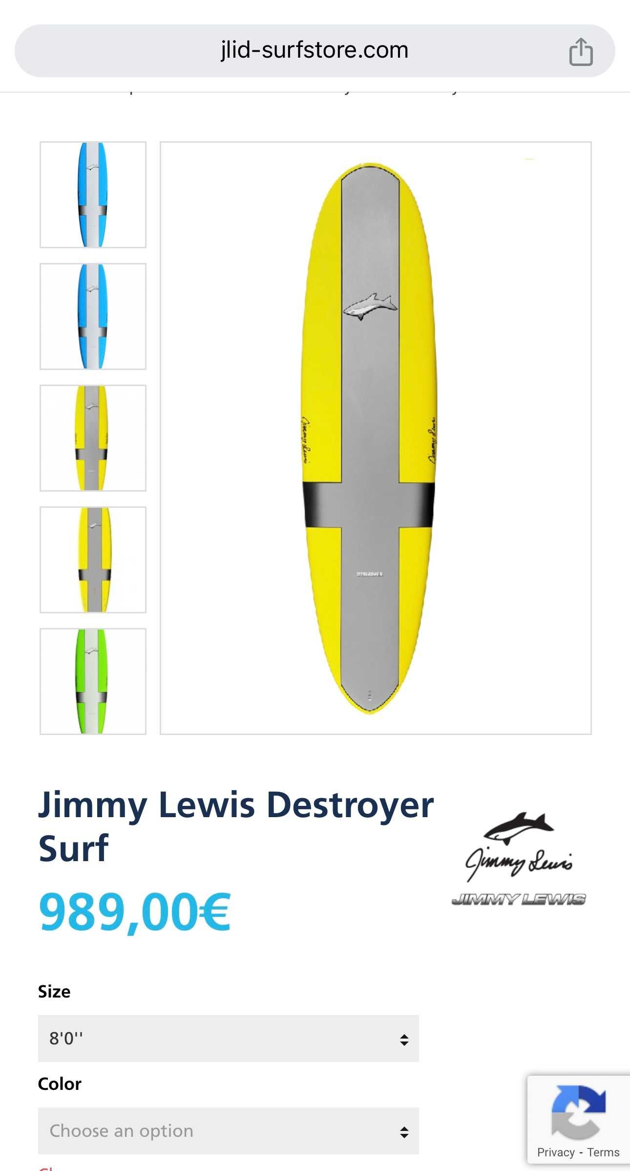 Jimmy Lewis Surfboard 8'0