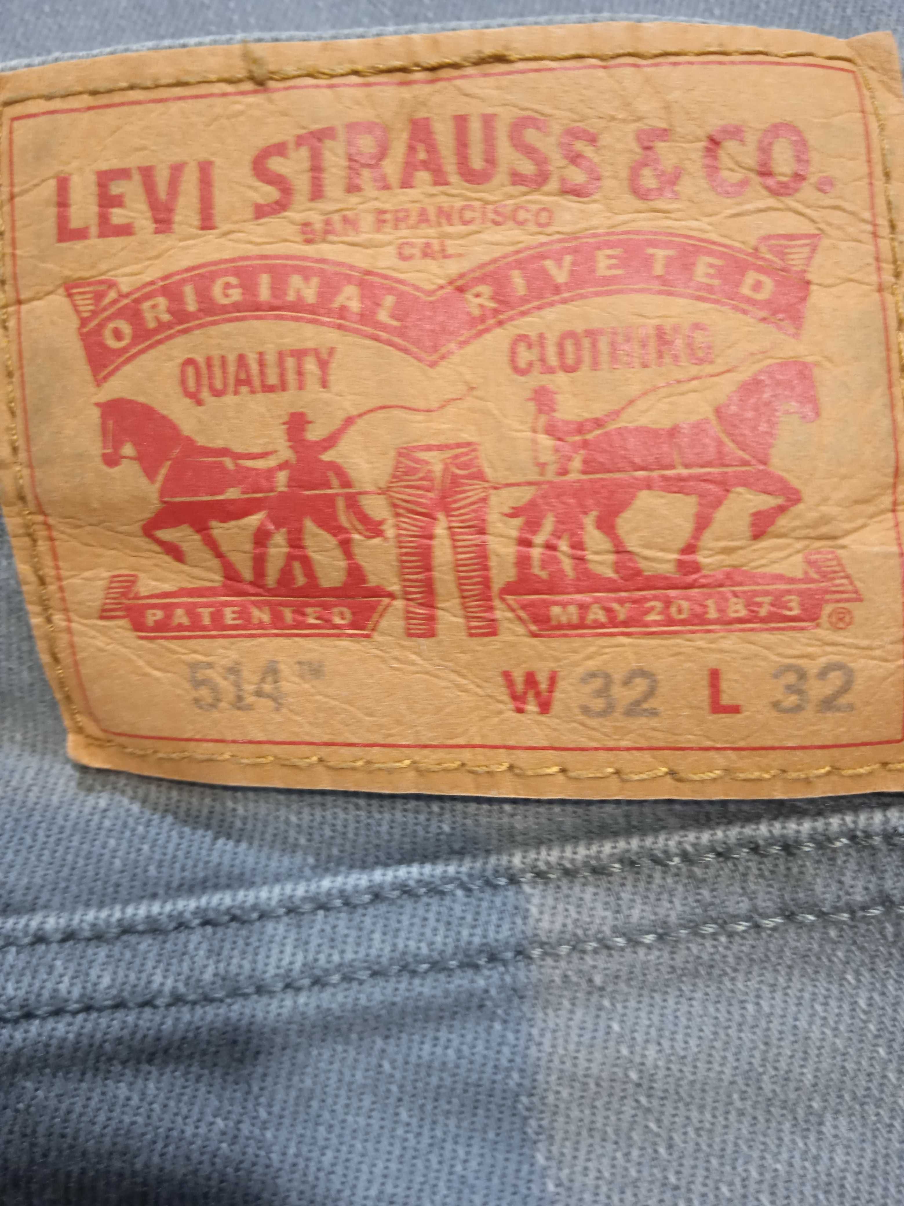 Levis 514 Straight Nowe szare spodnie jeansy W32 L32