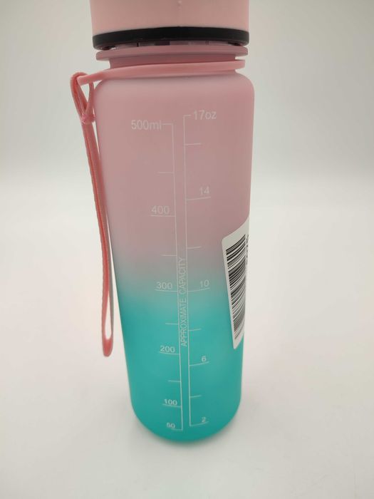 Vikaster Motywacyjna Butelka do picia wody 500ml cyjanowo-różowa