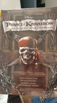 Piraci z Karaibów zestaw czterech filmów na DVD.