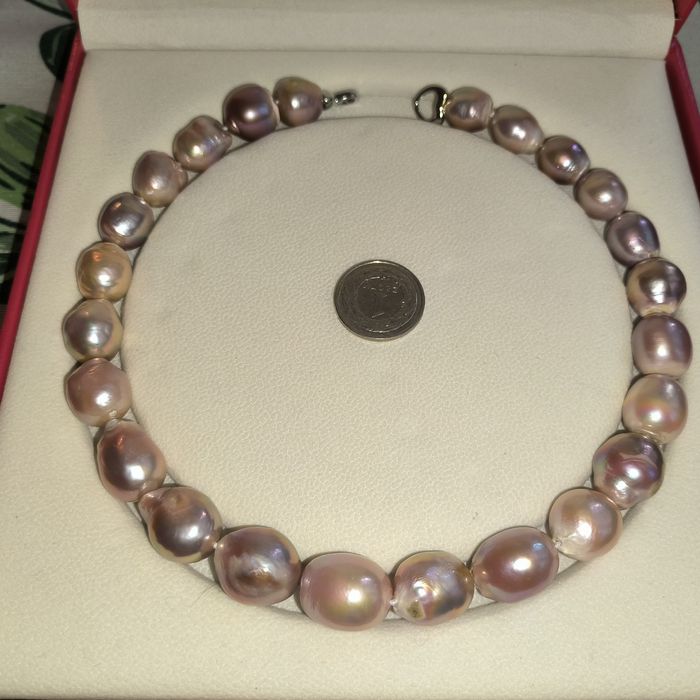 Perły naturalne naszyjnik 12-15mm