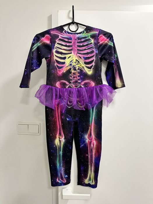 Strój przebranie kościotrup halloween ze spodniczką dla dziewczynki