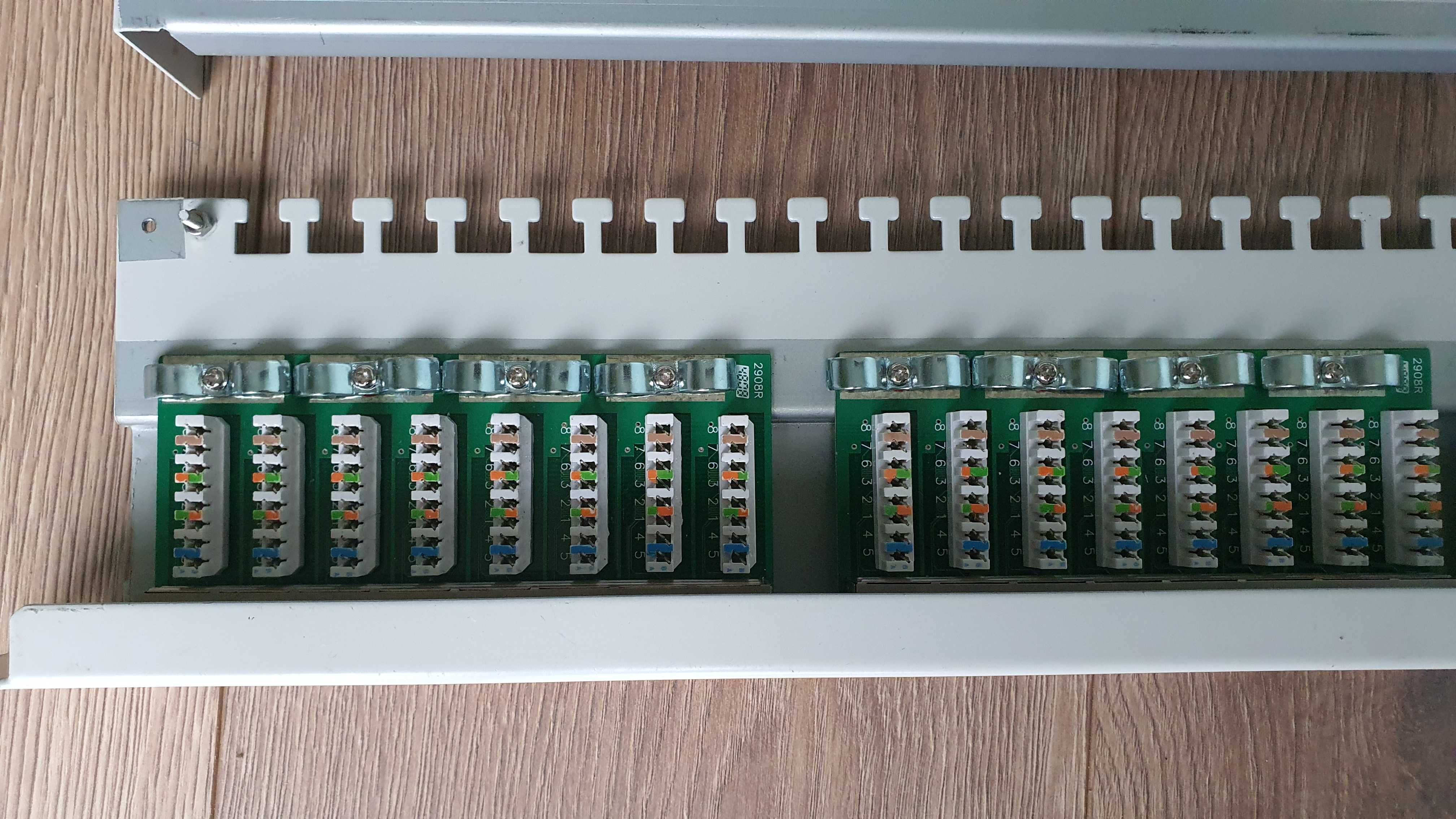 Patch panel patchpanel LAN panel 24xRJ45 UTP kat.5e 19cali wysokość 1U