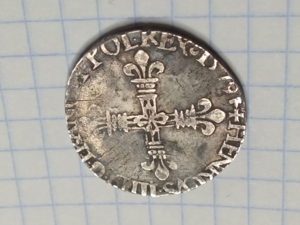 Moneta, Henryk III Walezy, 1/4 ecu. 1579 r.