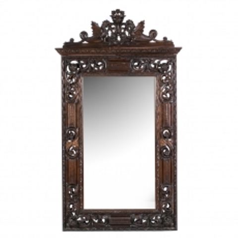 Espelho com moldura em madeira