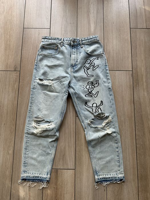 Jeansy carrot Keith Harring Zara roz. 38 M