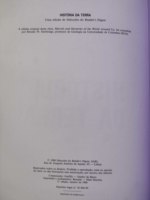 Livro História da Terra Selecções Reader s Digest