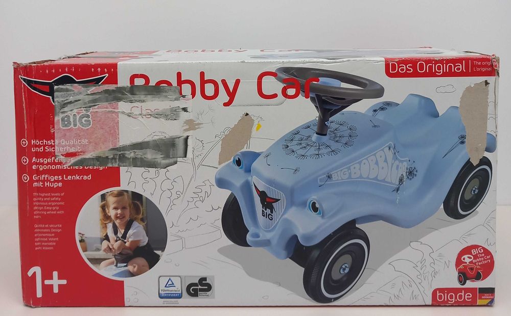BIG Jeździk Bobby Car Classic z klaksonem niebieski dmuchawce BC13