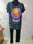 Wikiland 46 3XL Dres letni Komplet Piżama  Kanarek *Tweety* Cyrkonie