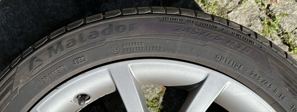 Felgi 18” do Audi A4 A5 A6 5x112 SPEEDLINE + Opony Matador 2023r.