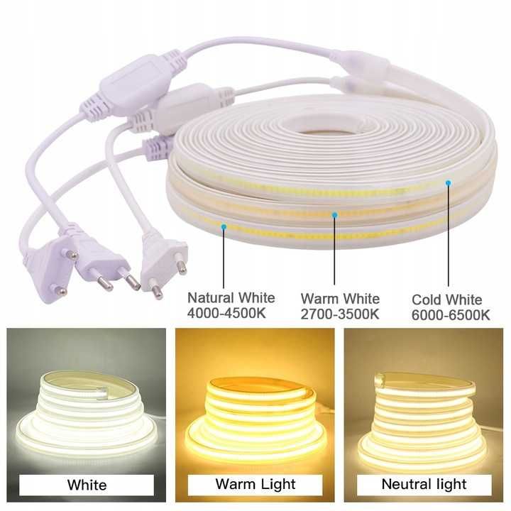 Taśma  Led Dioda COB 288 230V  IP67  na metry