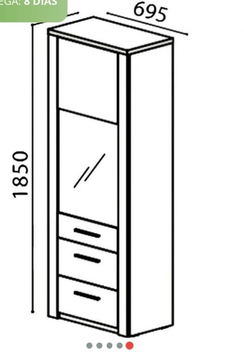 Cristaleira - Cinza/Branco