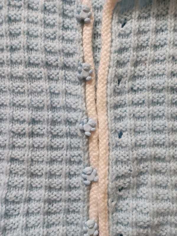 Retro sweter dziergany włóczka vintage 86 92 handmade