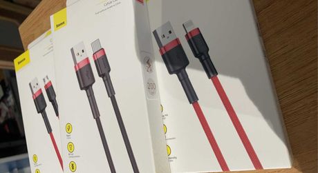 Kabel nylonowy USB iPhone, Typ C, Micro USB
