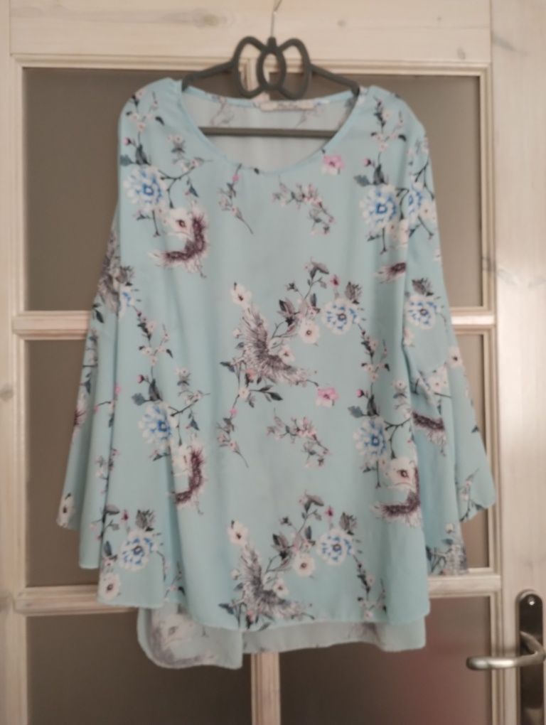 Bluzka koszula niebieska Marc Lauge M- L,  40-42 oversize żurawie