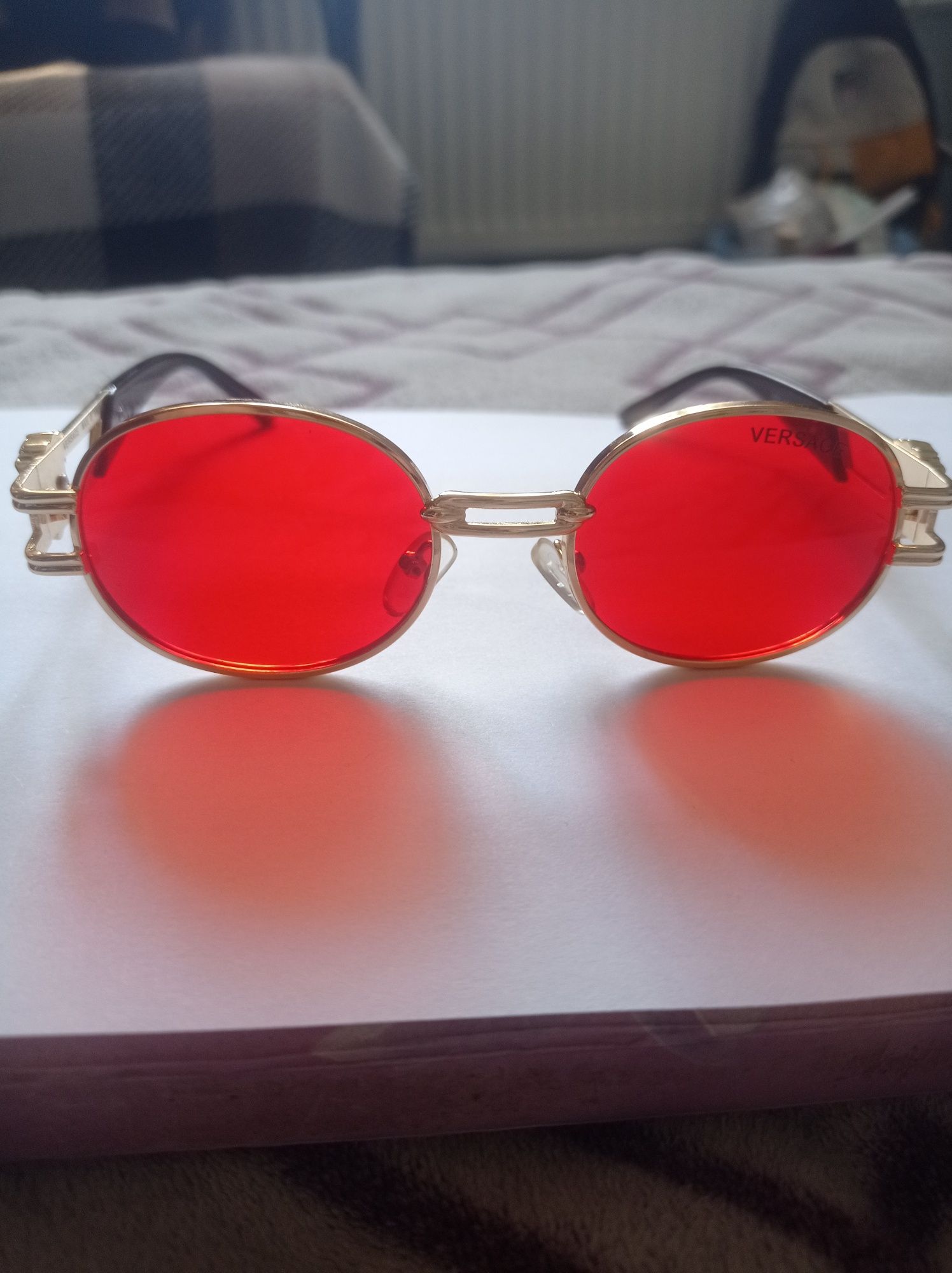Оригінальні окуляри versace - червоне золото