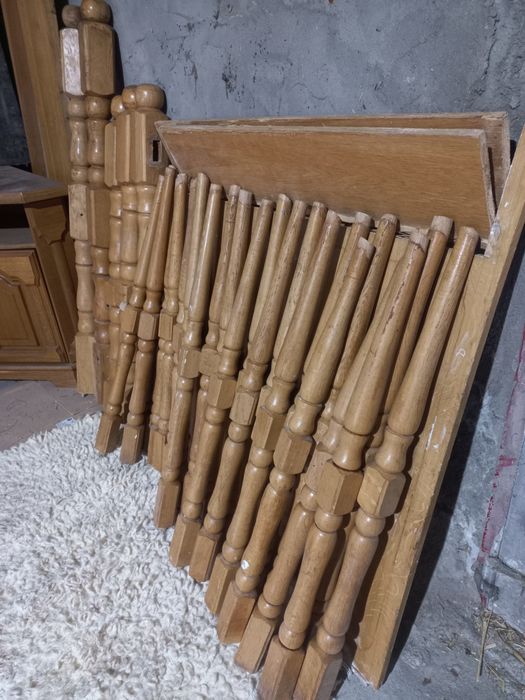 Schody dębowe nakładki 34sztuk balustrada