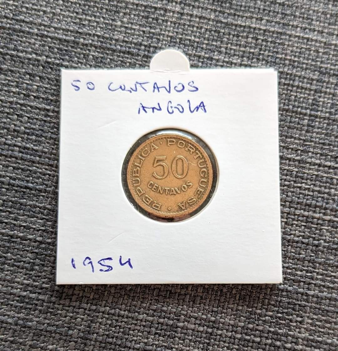 Moedas Angola 1 Escudo 1972 e 50 Centavos 1954