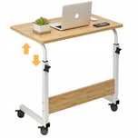 Eleganckie Mobilne Biurko Regulowane Na Kółkach Stolik Pod Laptop