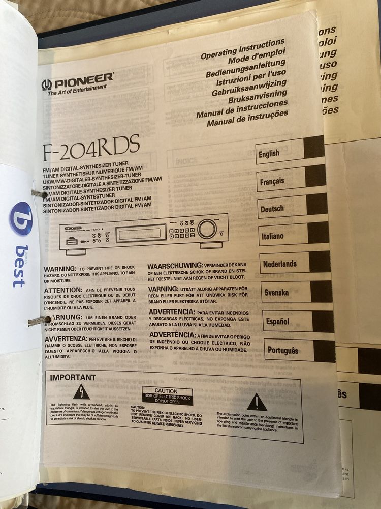 Sintonizador-Sintetizador Digital FM/AM Pioneer