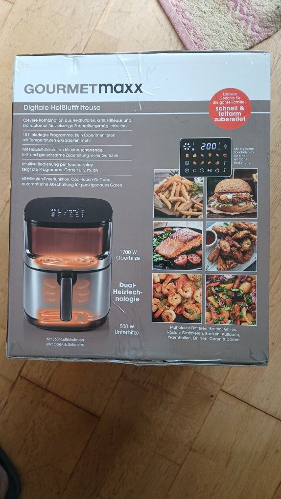 Frytkownica Air Fryer beztłuszczowa powietrzna gourmetmaxx  7,5 l  xxl